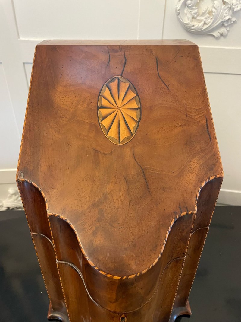 Antique George III Quality Mahogany Inlaid Post Box - Image 10